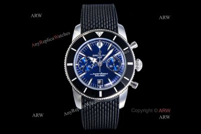 OXF Breitling Superocean B01 Chronograph 42mm 01 Movement Blue Face Rubber Band Watch